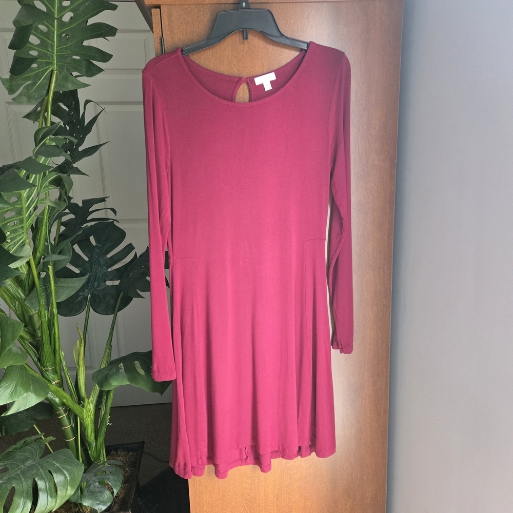 Charming Charlie Long Sleeve Dress - Deep Pink